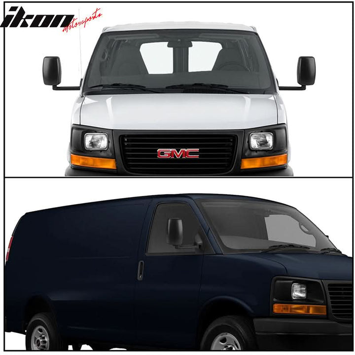 2003-2017Â Chevy Express GMC Savana Side View Towing Mirror Textured