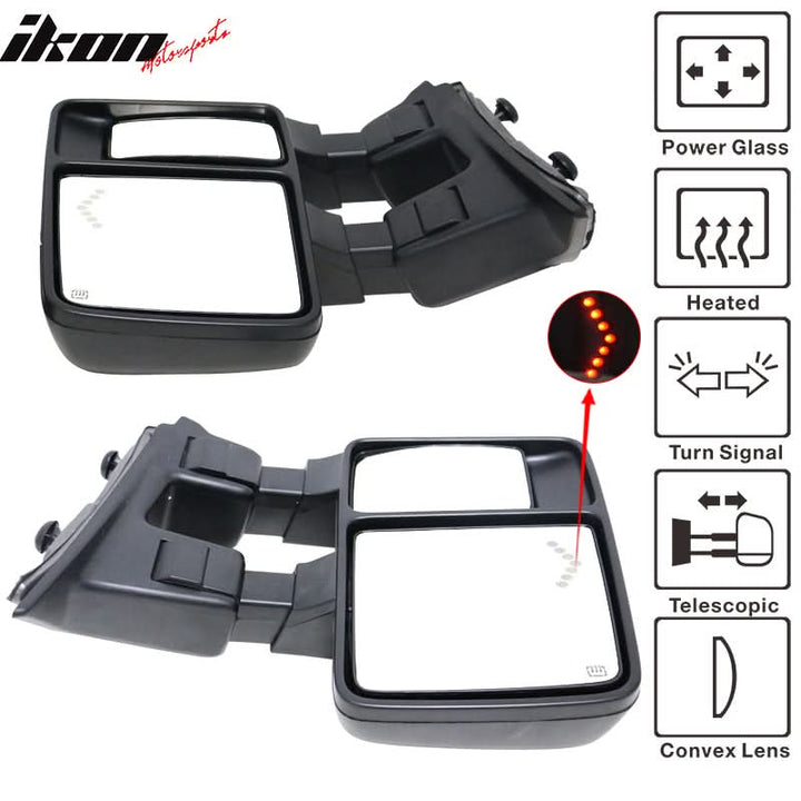 2008-2015Â F250 Towing Tow Mirrors Power Heated Signal Arrow Light