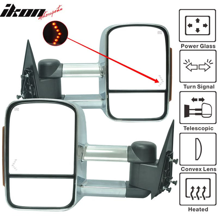 2003-2007Â Silverado Towing Mirrors Power Heated Signal Light Chrome
