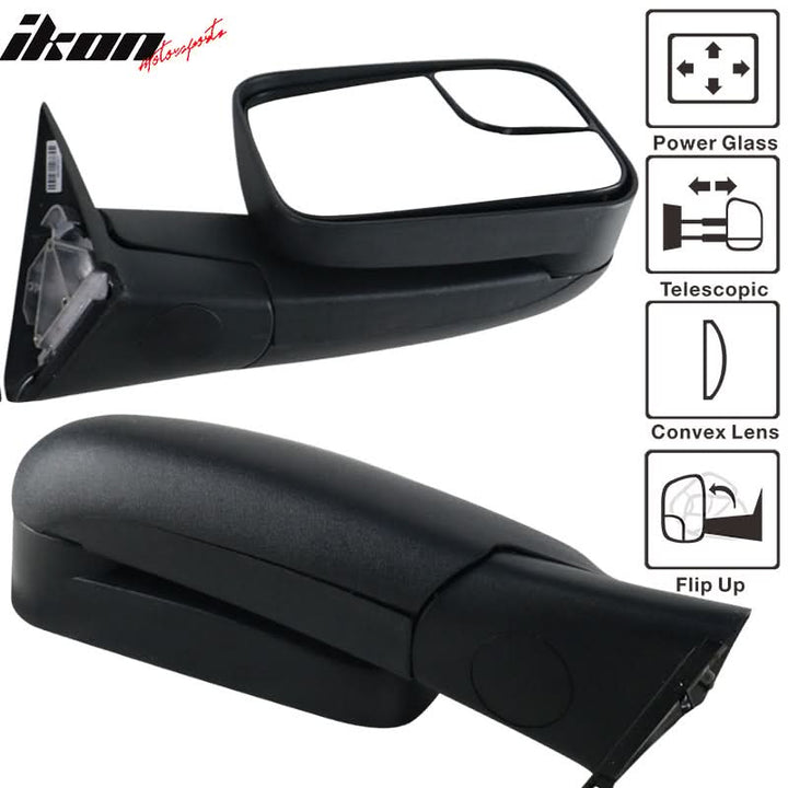 1994-2002Â Ram 1500 2500 3500 Towing Side View Tow Mirrors Power 2PC