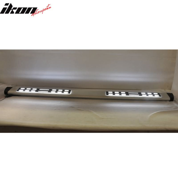 Fits 07-14 Sierra Double Cab Running Board White LED + Bracket