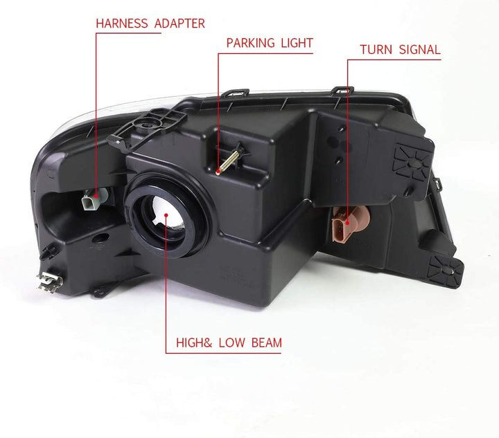 Dna Motoring Hlohf1504cham Headlight Assembly Driver And Passenger Side