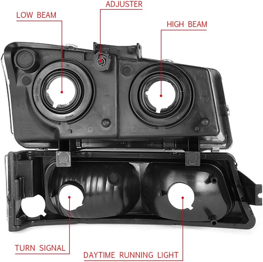 DNA Motoring, HL-OH-CS03-4P-SM-AM, Driver and Passenger Side Headlight Assembly.