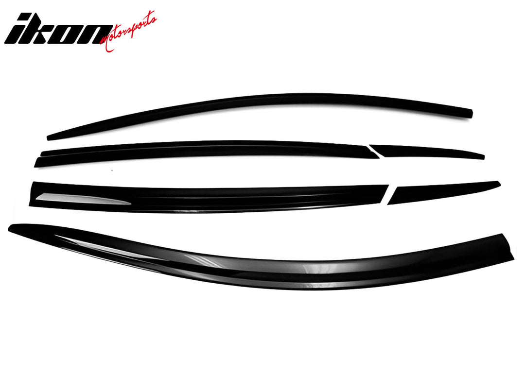 2016-2022 Chevrolet Malibu Dark Smoke ABS Window Visors Tape On 6PCS