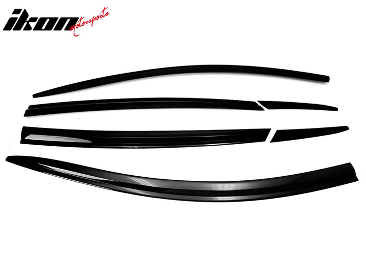 2016-2022 Chevrolet Malibu Dark Smoke ABS Window Visors Tape On 6PCS