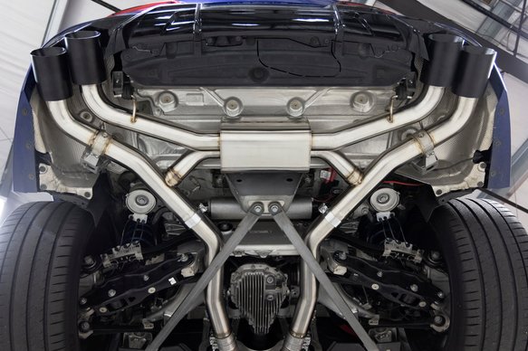 Dinan Valved Axle-Back Exhaust - 2020-2025 BMW X5M/X6M Stainless Steel - Black Tips - F95/F96