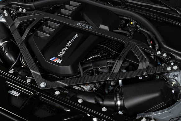 Dinan Matte Carbon Fiber Strut Tower Brace - 2021-2025 BMW M2/M3/M4 Matte Carbon Fiber - G80/G82/G83/G87