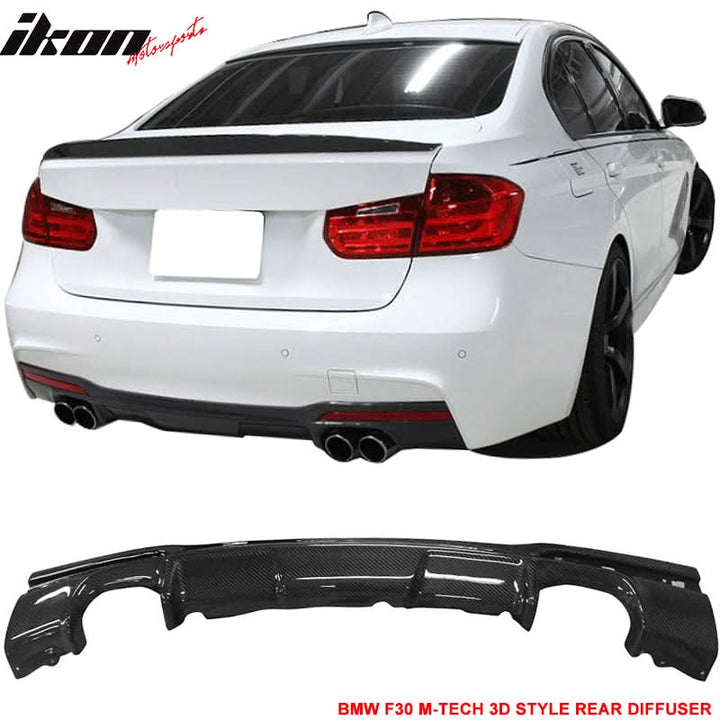 2012-2018 BMW F30 Sedan 3D Style Rear Bumper Lip Diffuser Carbon Fiber