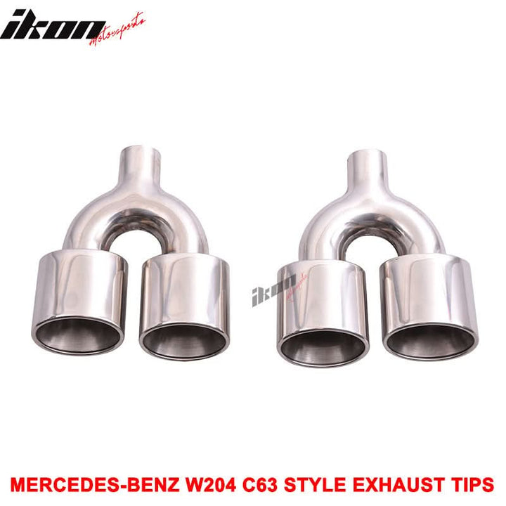 Fits 12-14 Benz W204 C-Class CF Rear Diffuser + C63 Exhaust Tips