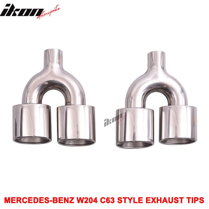 Fits 12-14 Benz W204 C-Class CF Rear Diffuser + C63 Exhaust Tips