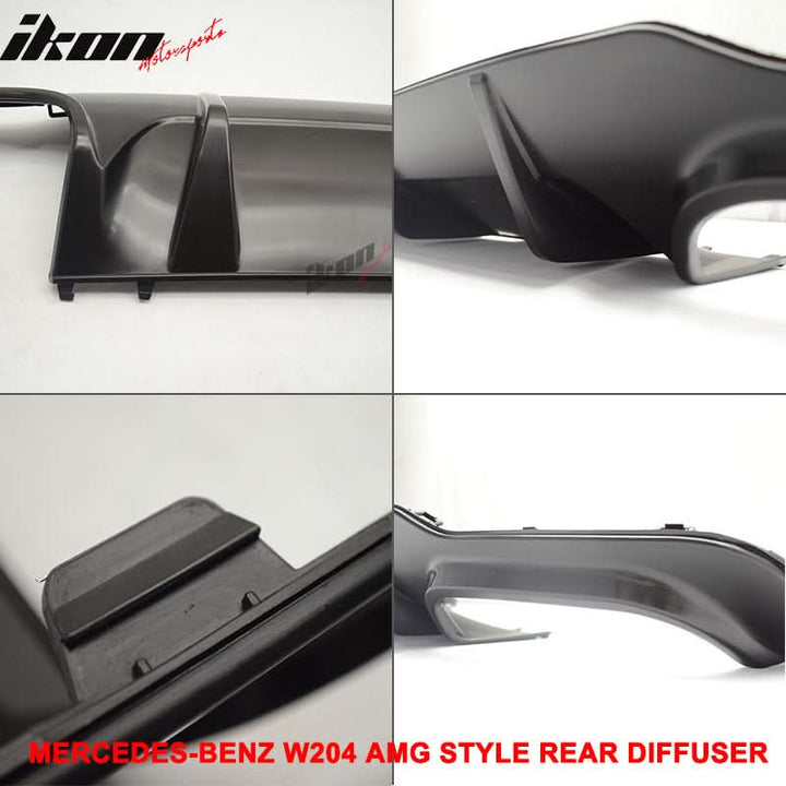Fits 12-14 Benz W204 C-Class CF Rear Diffuser + C63 Exhaust Tips