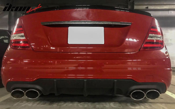 2012-2014 Mercedes W204 C-Class Rear Bumper Diffuser ABS