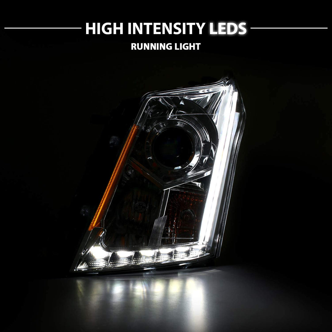 Amerilite Chrome Projector Replacement Headlights LED Boards For 20102016 Cadillac Srx Version Only Passenger And Driver Side