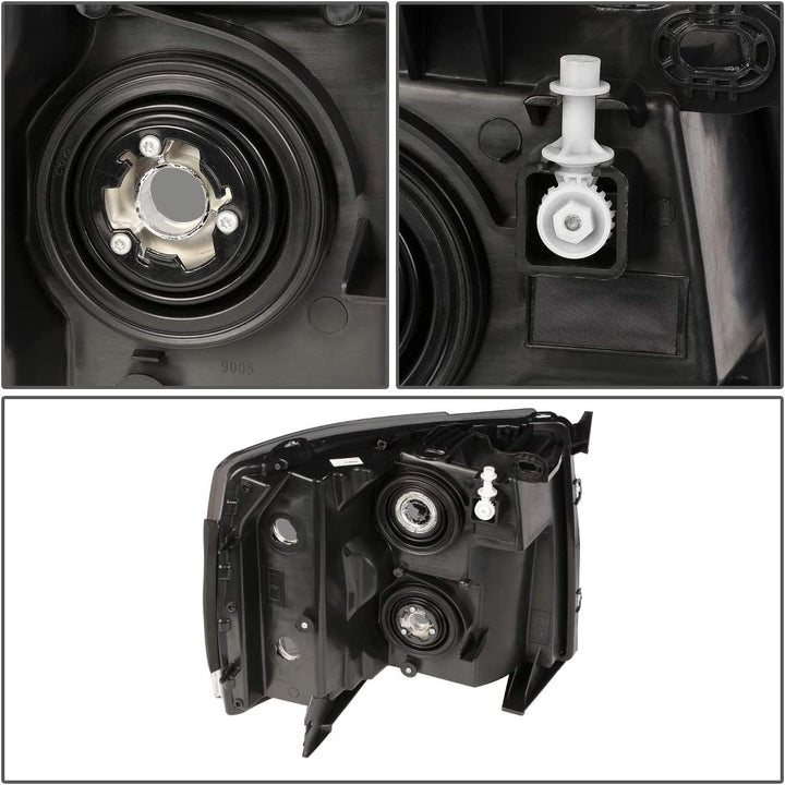 Dna Motoring Hlohcsil07smam Smoke Lens Amber Headlights Compatible With 0713 Silverado 1500