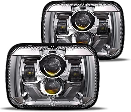 2020-2021 New Osram Chips 180w Dot 500 Brighter Antiglare H6054 5x7 7x6 LED Headlights With Turn Signal Drl Hilow Sealed Beam Compatible Jeep Cherokee Xj Wrangler Yj Ford Chevrolet Gmc Toyota Nissan Etc