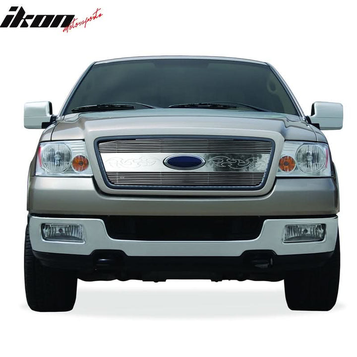 2004-2008 Ford F-150 Blade HoneyComb Style Polished Silver Front Grile