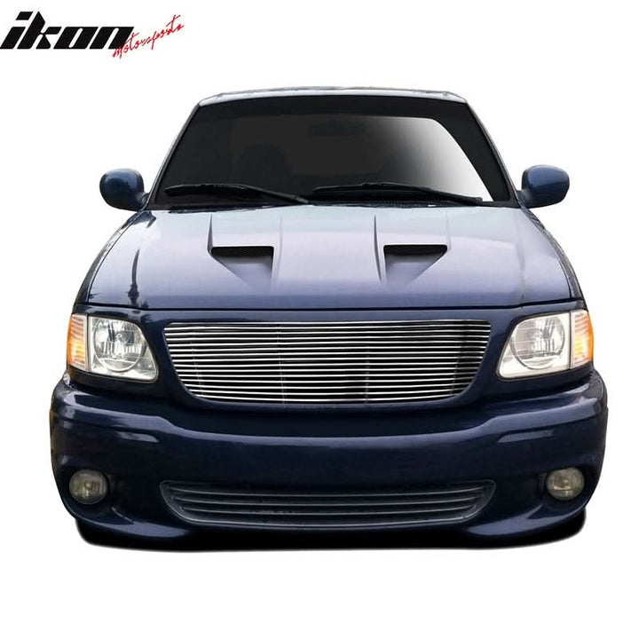 1997-1998 Ford F-150 Horizontal Cutout Style Silver Front Grile Insert