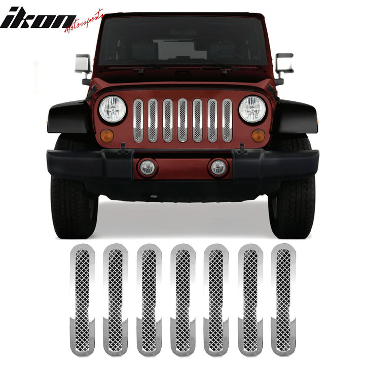 2007-2013 Jeep Wrangler Bumper Upper Mesh Grill Insert Stainless Steel