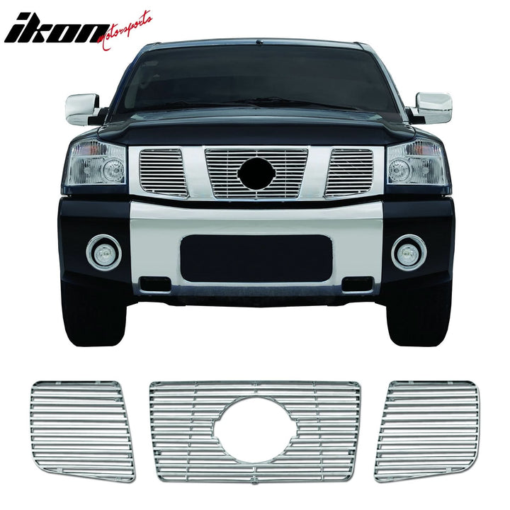 2004-2007 Nissan Titan SE/LE Chrome Front Bumper Hood Upper Grille ABS