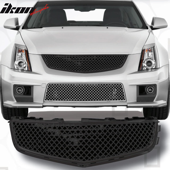 2008-2013 Cadillac CTS 4Dr CTV Style Front Bumper Upper Mesh Grill ABS