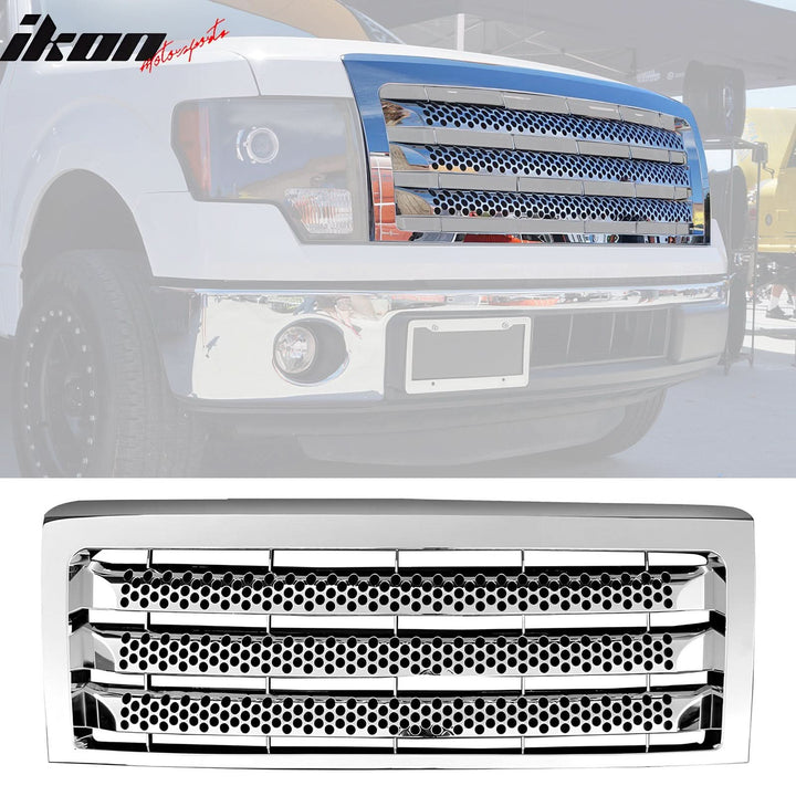 2009-2014 Ford F-150 Chrome Front Bumper Hood Upper Insert Grille ABS
