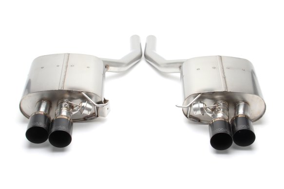Dinan Free Flow Axle-Back Exhaust - 2011-2016 BMW 550i Stainless Steel - Black Tips - F10
