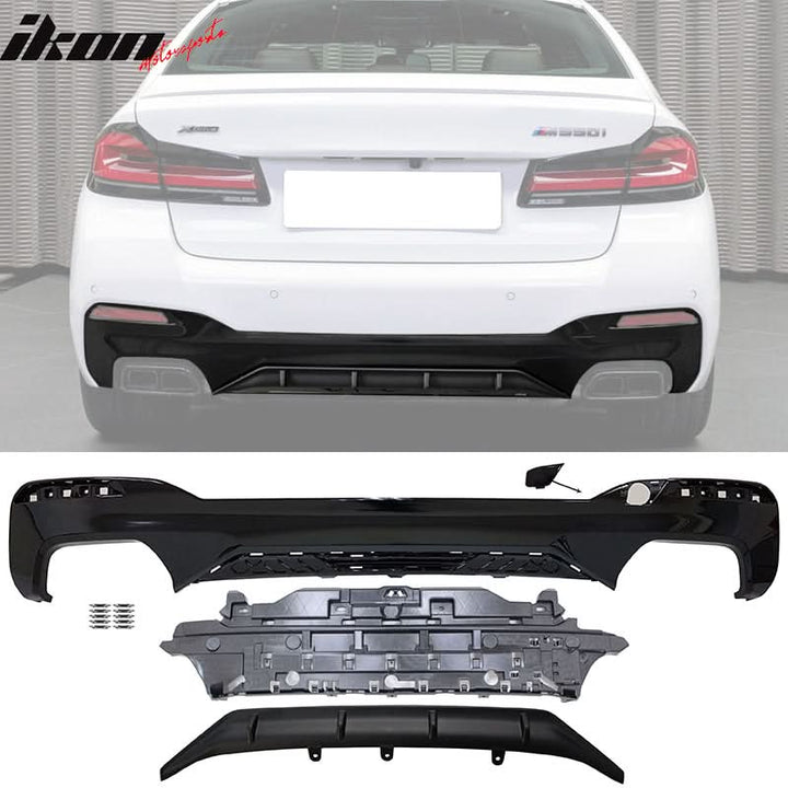 Fits 2021-2023 G30 G31 M550i Rear Diffuser+Front Bumper Lip+Side Skirt