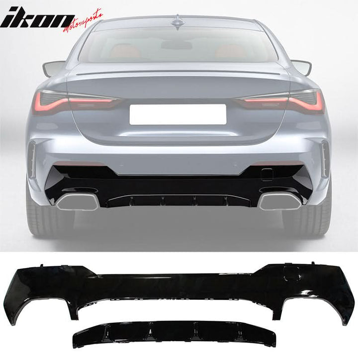 2021-2025 BMW G22 G23 4 Series M440 Black Rear Bumper Diffuser Lip