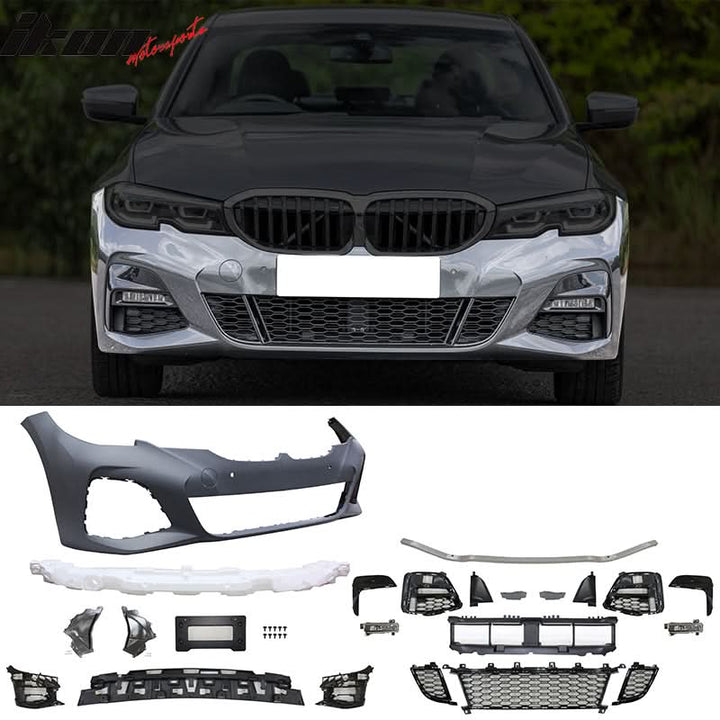 2019-2022 BMW G20 Sedan M-Tech Black Front Rear Bumper Side Skirts