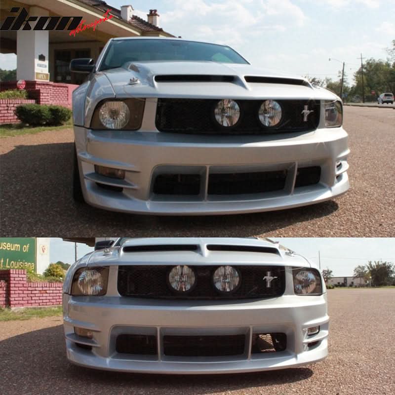 2005-2009 Ford Mustang V6 Racer Style Unpainted Front Bumper Cover PP