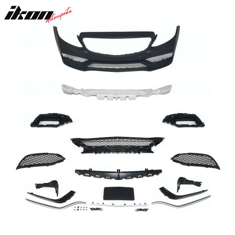 Fits 15-18 Benz W205 C-Class C63 PP Front Bumper Kit