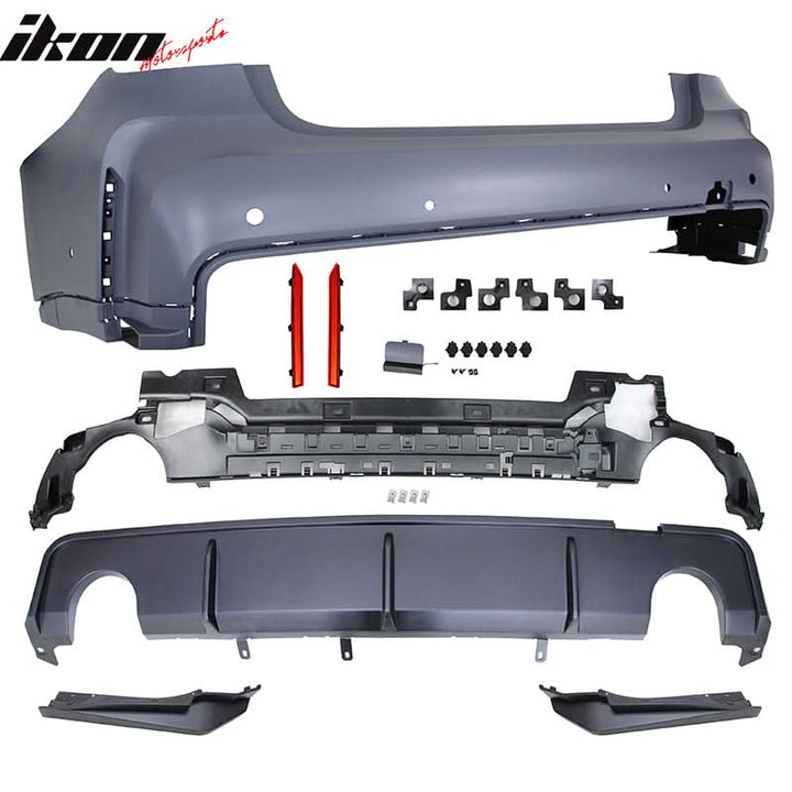 2019-2023 BMW G20 M3 Style Bumper for Round Tips&Side Skirt w/ Light