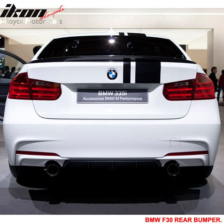 2012-2018 BMW F30 335i MP Single Muffler Twin Outlet Rear Bumper Cover