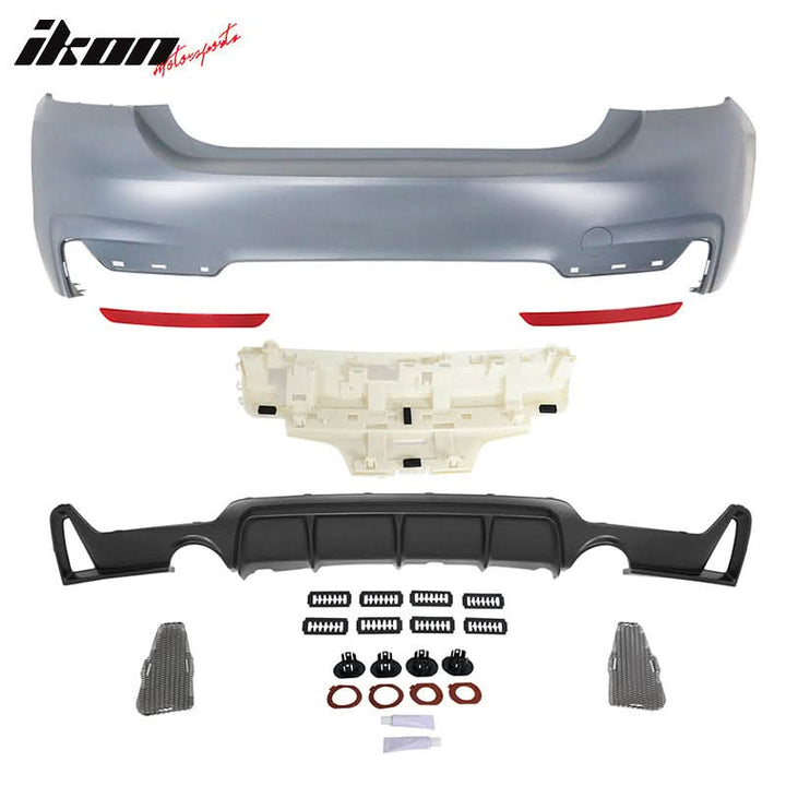 2014-2020 BMW F32 435i M-P Style Dual Outlet Rear Bumper Conversion PP