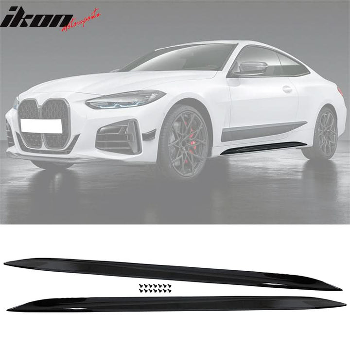 2021-2025 BMW G22 G23 4-Series Gloss Black Front Rear Lip + Side Skirt