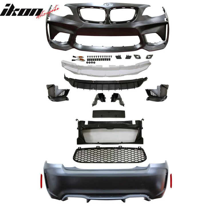 2014-2021 BMW F22 F23 Front + Rear Bumper Cover Diffuser Twin Outlet