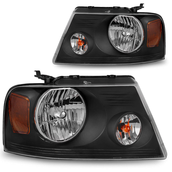 2004-2008 Ford F150 Black Housing Amber Reflector Clear Lens Oe Replacement