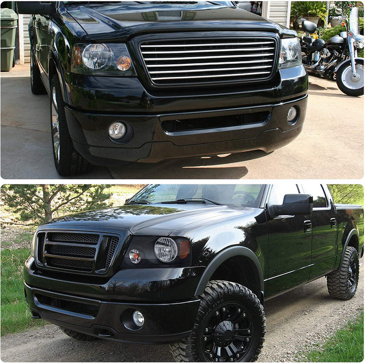 2004-2008 Ford F150 Black Housing Amber Reflector Clear Lens Oe Replacement