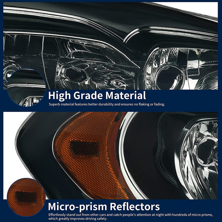 Autosaver88 Headlight Assembly Compatible With 20062013 Chevy Impala 06 07 Monte Carlo Replacement Headlamp Driving Light Chrome Housing Amber Reflector Clear Lens 25958359 25958360 A Black Smoke Oe