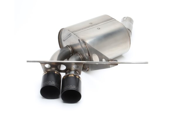 Dinan Free Flow Axle-Back Exhaust - 2008-2013 BMW 135i/135is Stainless Steel - Black Tips - E82/E88