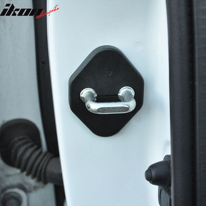 Honda Toyota Black Door Latch Striker Catch Bracket Cover Cap 4 PC PP