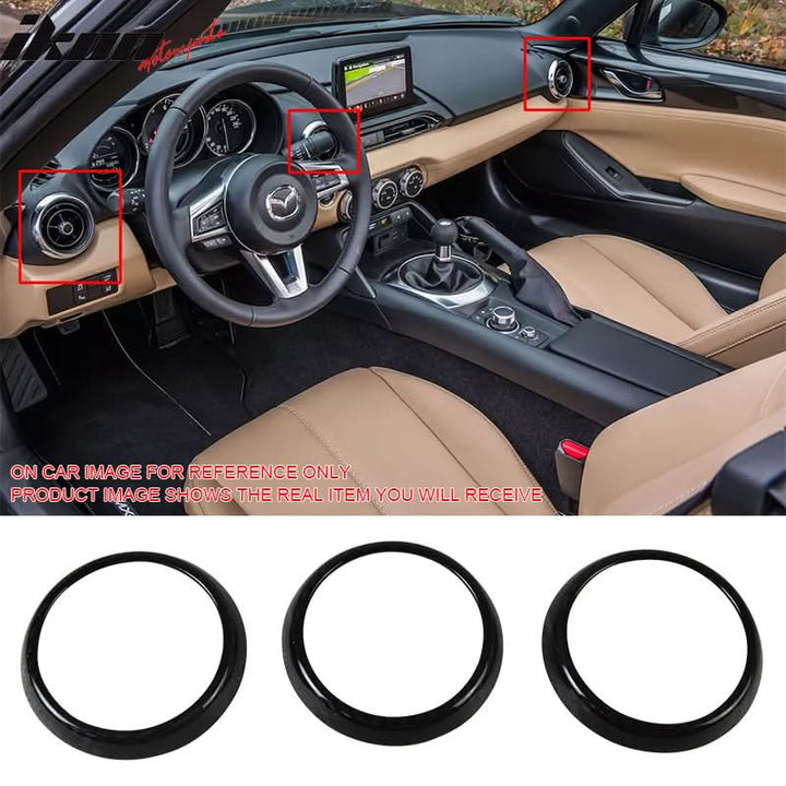 2016-2025 Mazda MX-5 Miata Carbon Fiber Interior Air Vent Frame Trim