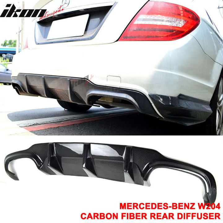 2012-2014 Benz C-Class W204 LCI Rear Lip Diffuser Carbon Fiber