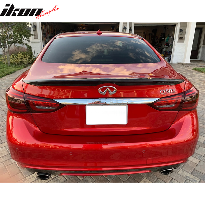 2014-2024 Infiniti Q50 Sedan Matte Carbon Fiber Trunk Spoiler Wing