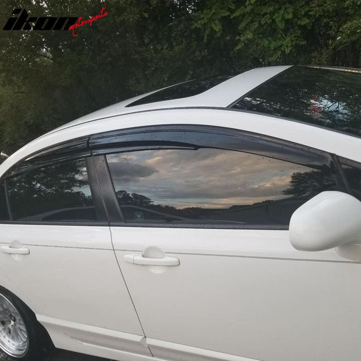 2006-2011 Honda Civic Sedan Window Visors Polycarbonate