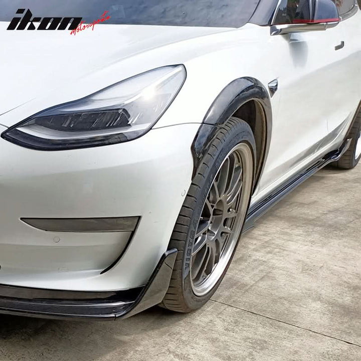 2017-2023 Tesla Model 3 V Matte Black Side Skirts Extension 6PC PP