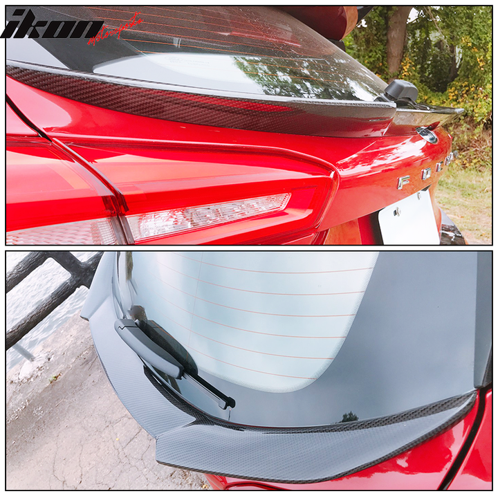 2018-2020 Ford Focus Hatchback V Style Trunk Spoiler Wing Carbon Fiber