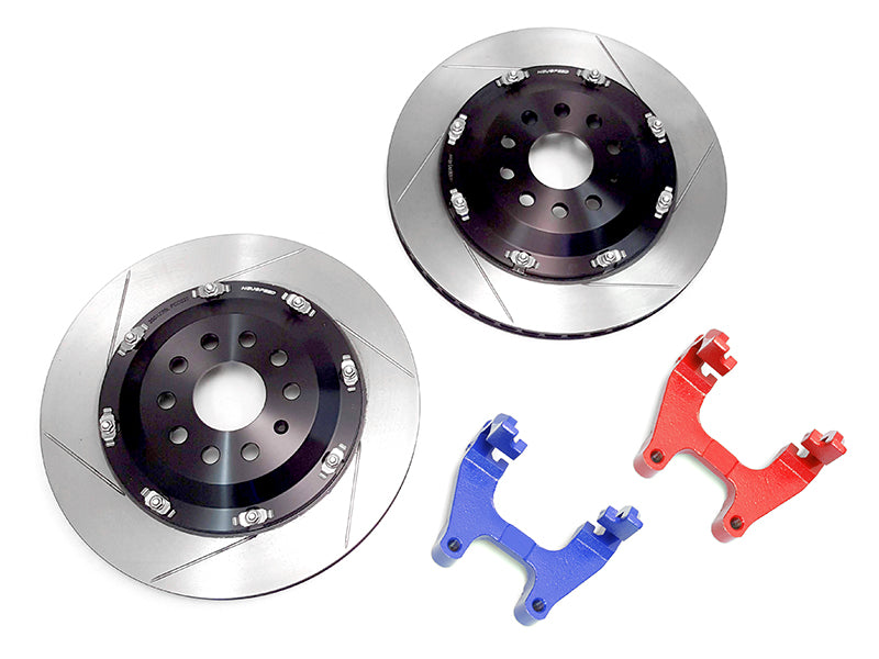 2-Piece Floating Brake Rotors Upgrade Kit | Rear 350mm Slotted • MQBe Golf GTI/R Mk8, S3/RS 3 8Y
