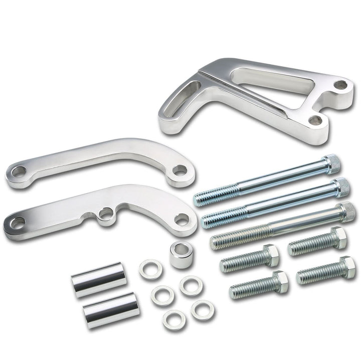 1955-2000 Chevrolet SBC Bracket Set - Polished Aluminum Chrome