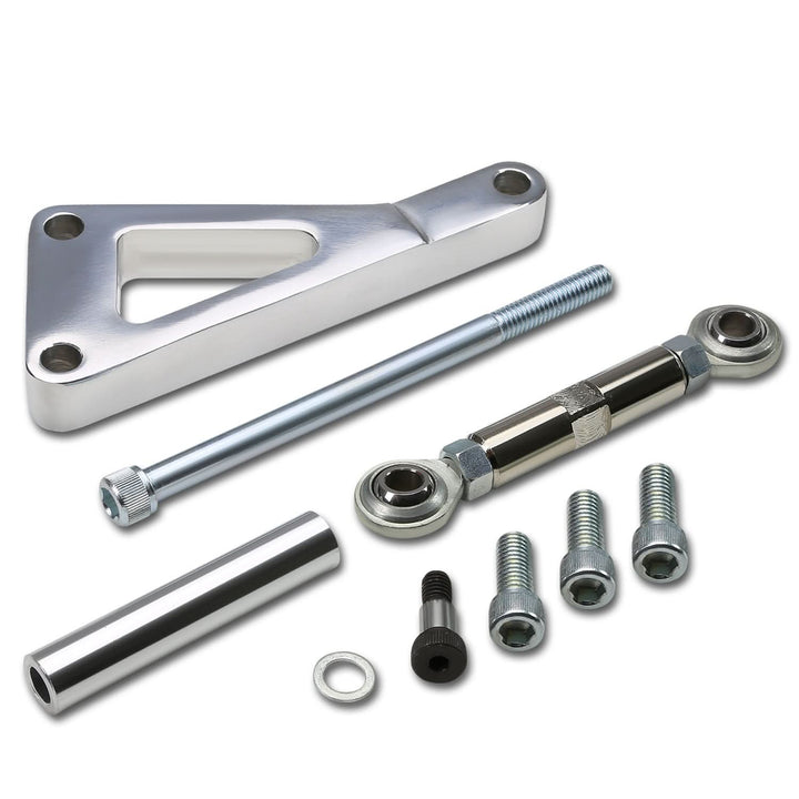Chevrolet SBC Long Water Pump Alternator Bracket Set - Chrome